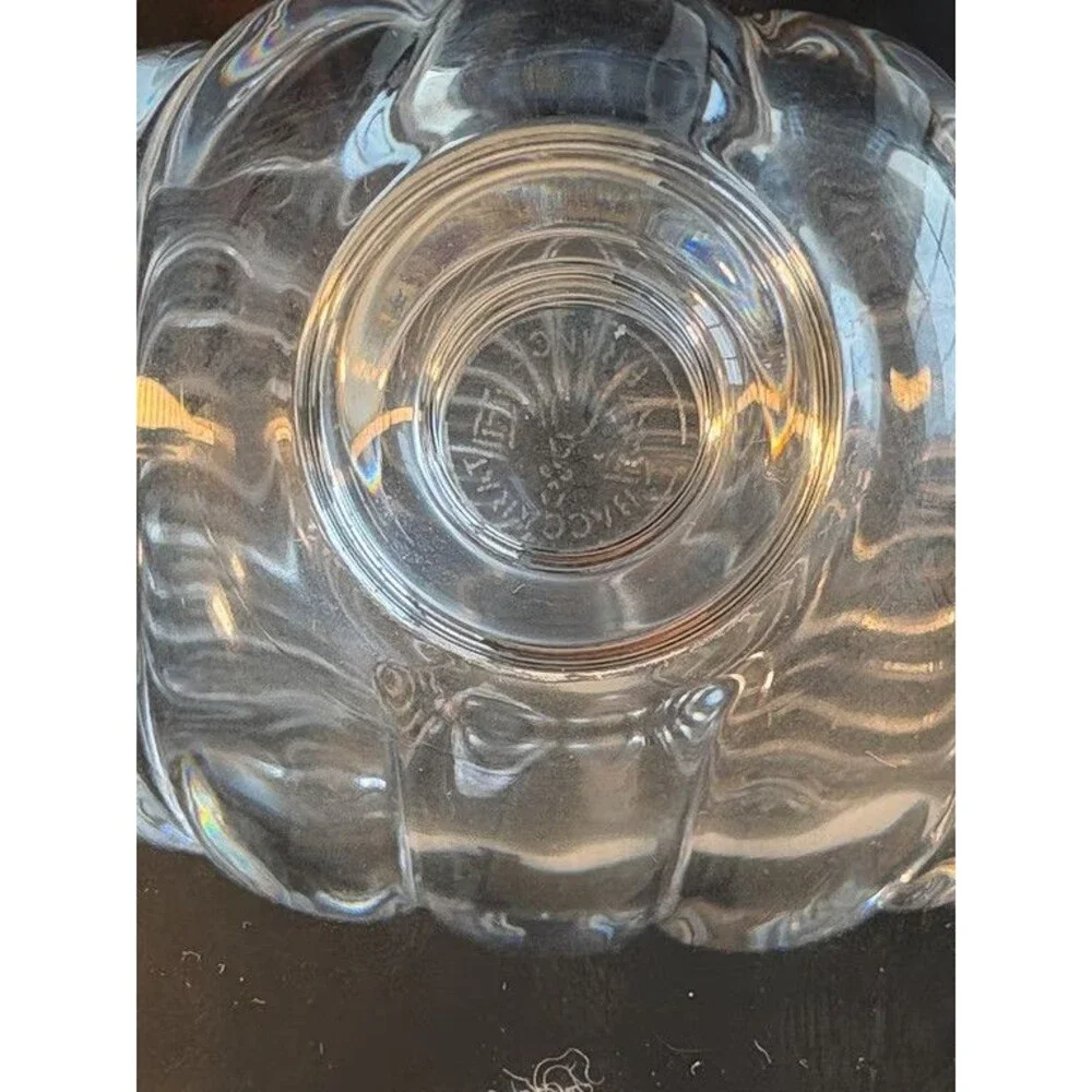 Baccarat France Crystal Bud Vase Fluted Shell Footed Acid Etched Mark